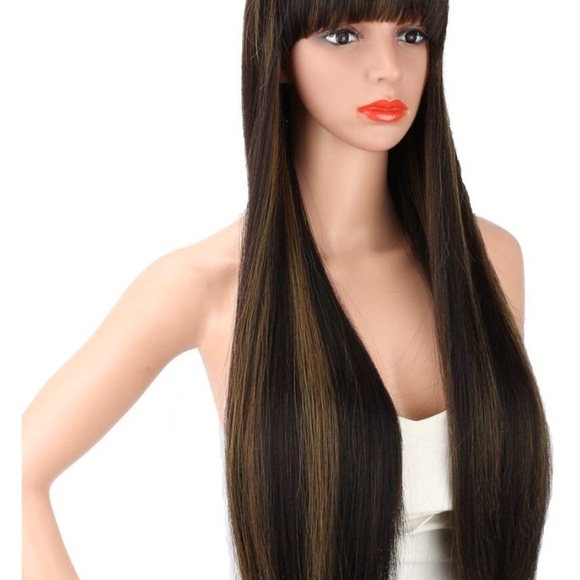 ?Hayden 26”long Black W/highlights Bang Wig *NWT* main image 5